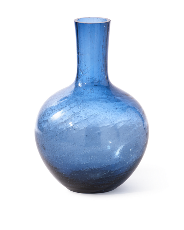 Crackled Glass Ball Body Vase