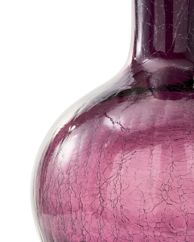 Crackled Glass Ball Body Vase