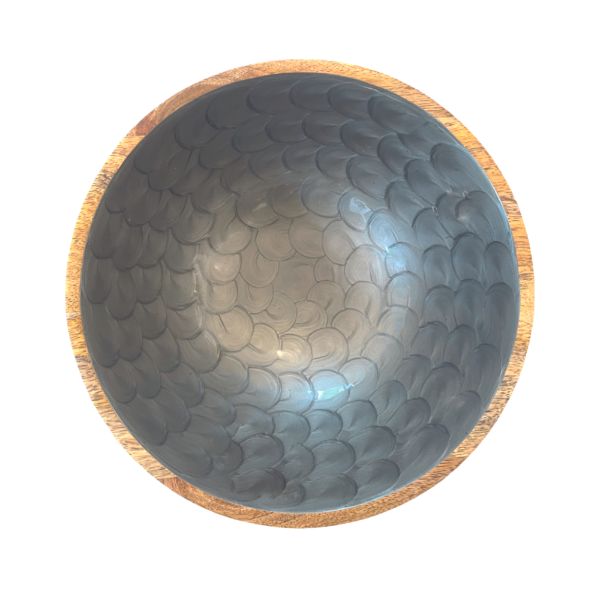 Charcoal Grey Pearl Mango Wood Bowl