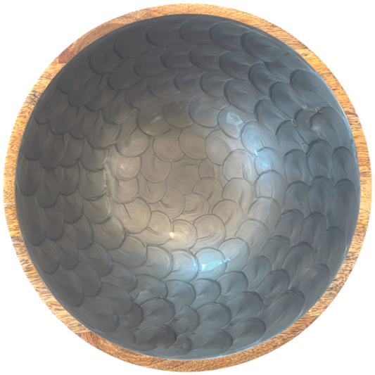 Charcoal Grey Pearl Mango Wood Bowl