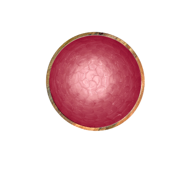 Dusty Rose Pearl Mango Wood Bowl