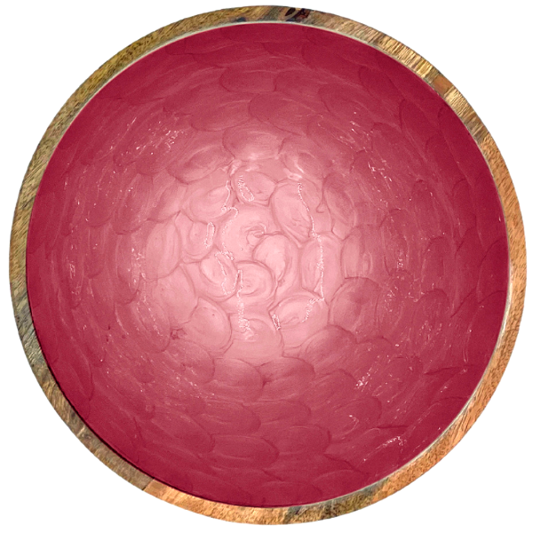 Dusty Rose Pearl Mango Wood Bowl