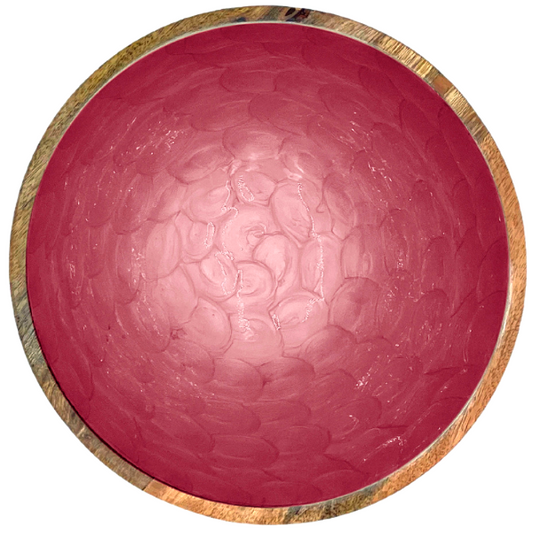 Dusty Rose Pearl Mango Wood Bowl