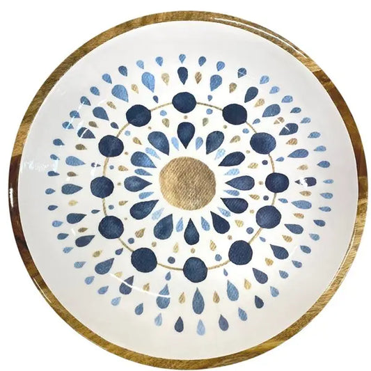 Blue Mandala Mango Wood Plate By Room