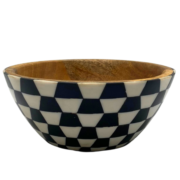 Black & White Mango Wood Bowl