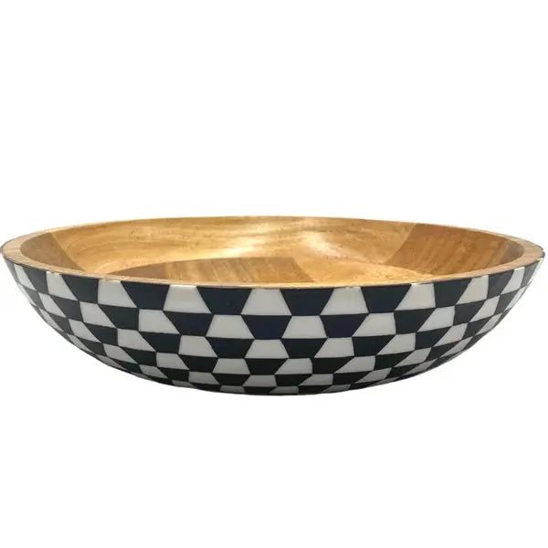 Black & White Mango Wood Bowl By Room