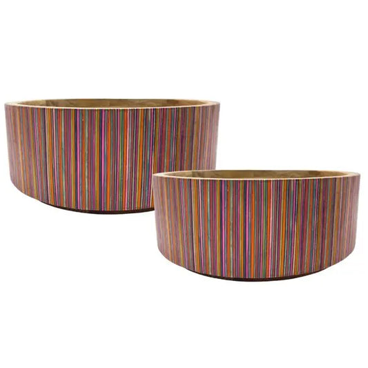 Colored Straight Edge Mango Wood Bowls By Room