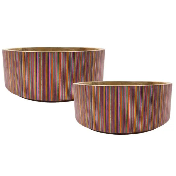 Colored Straight Edge Mango Wood Bowls By Room