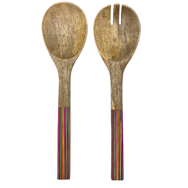 Colored Straight Edge Mango Wood Bowls