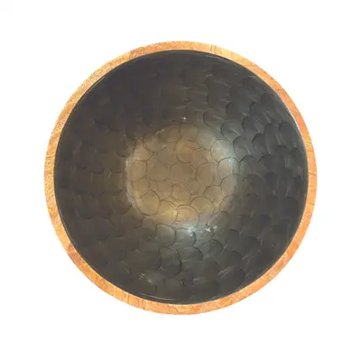 Golden Brown Pearl Mango Wood Bowl By Room