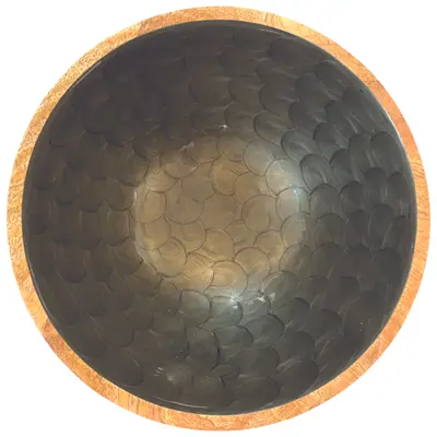 Golden Brown Pearl Mango Wood Bowl By Room