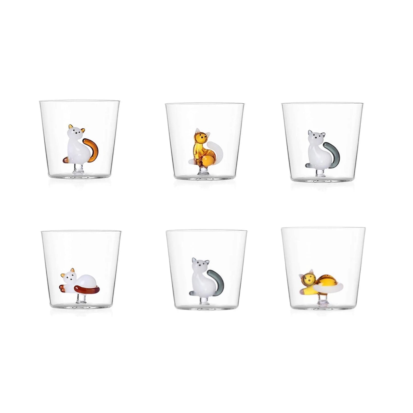 Tabby Cat cups (6 pcs) ICHENDORF MILANO