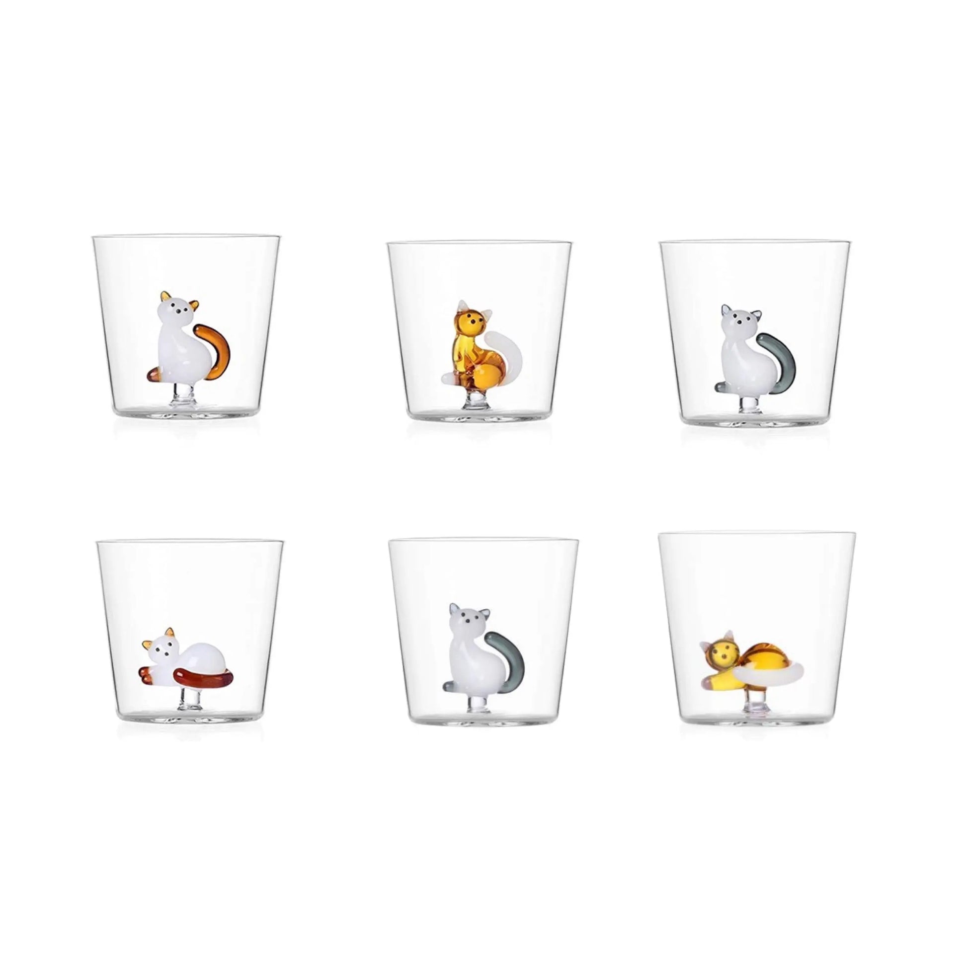 Tabby Cat cups (6 pcs) ICHENDORF MILANO