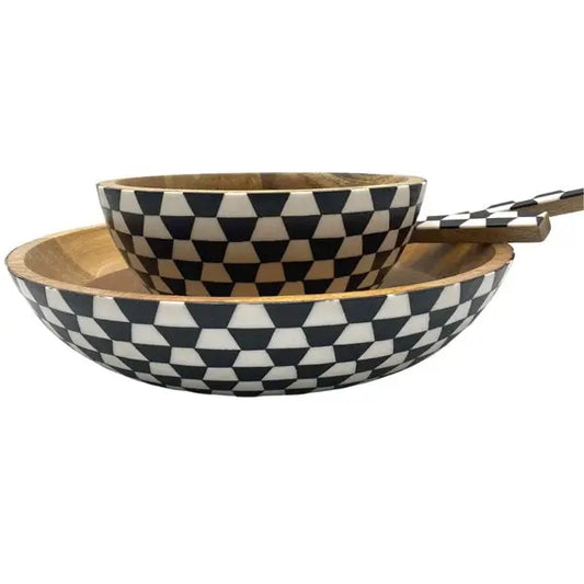 Black & White Mango Wood Bowl By Room