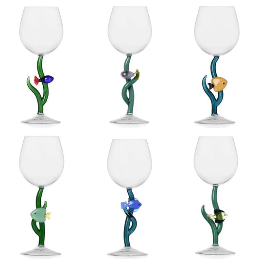 Marine Garden stemmed glass (6 pcs) ICHENDORF MILANO