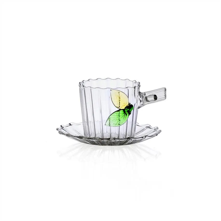 Green wood leaf cups (set of 6) ICHENDORF MILANO