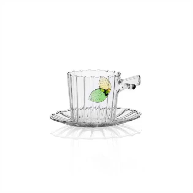 Green wood leaf tea cups (set of 6) ICHENDORF MILANO