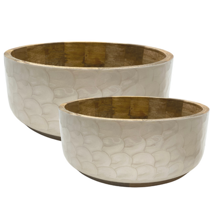 White Pearl Straight Edge Bowls