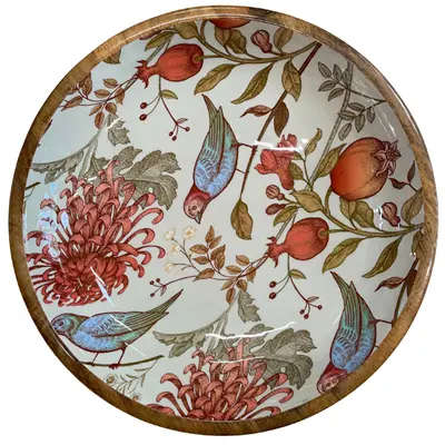 Orange Bird Mango Wood Bowl By Room