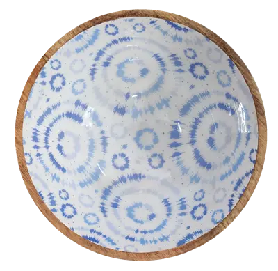 Blue Circle Mango Wood Bowl By Room