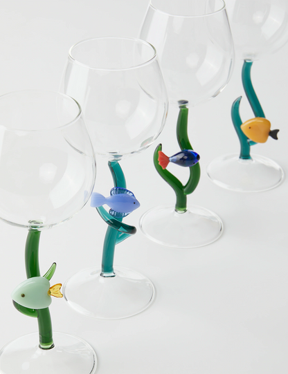 Marine Garden stemmed glass [set of 6]