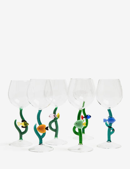 Marine Garden stemmed glass [set of 6]