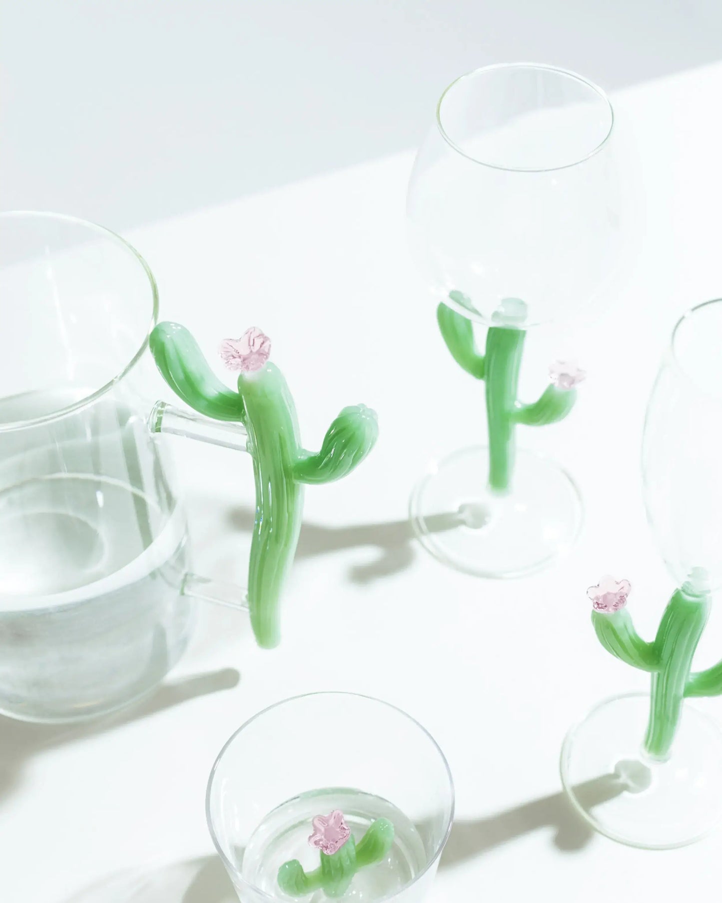 Desert Plants Stemmed glass Matt green [set of 6]