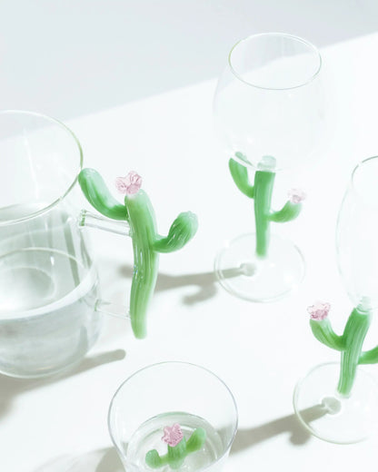 Desert Plants Stemmed glass Matt green [set of 6]