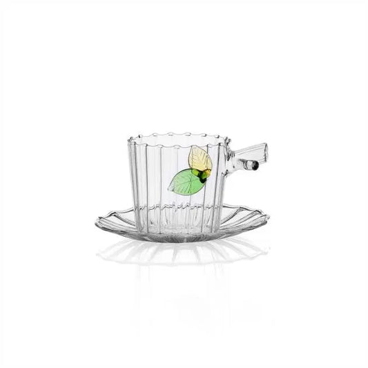 Green wood leaf tea cups (set of 6) ICHENDORF MILANO